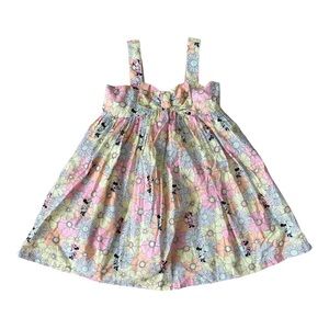 Janie & Jack x Disney Girls Dress Size 6 Minnie Mouse Floral Sleeveless Lined